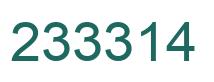 Number 233314 green image