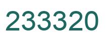 Number 233320 green image