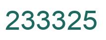 Number 233325 green image