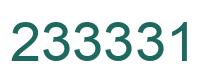 Number 233331 green image