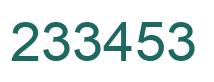 Number 233453 green image