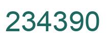 Number 234390 green image