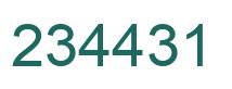 Number 234431 green image