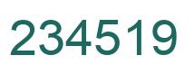 Number 234519 green image