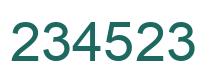 Number 234523 green image