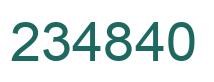 Number 234840 green image