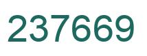 Number 237669 green image
