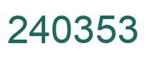 Number 240353 green image