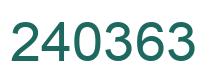 Number 240363 green image
