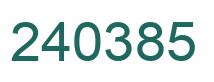 Number 240385 green image