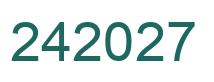 Number 242027 green image
