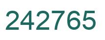 Number 242765 green image