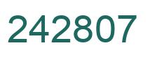 Number 242807 green image