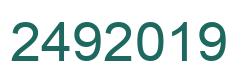 Number 2492019 green image
