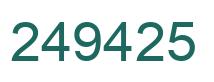 Number 249425 green image