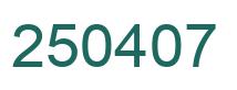 Number 250407 green image
