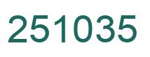 Number 251035 green image