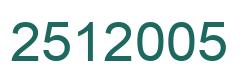 Number 2512005 green image