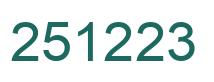 Number 251223 green image