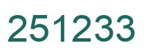 Number 251233 green image