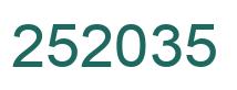 Number 252035 green image
