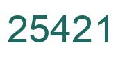 Número 25421 imagen verde