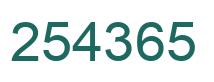 Number 254365 green image