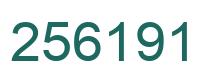 Number 256191 green image