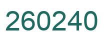 Number 260240 green image