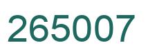 Number 265007 green image