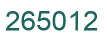 Number 265012 green image