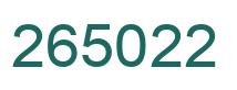 Number 265022 green image
