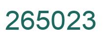 Number 265023 green image