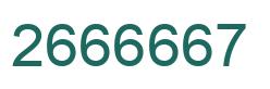 Number 2666667 green image