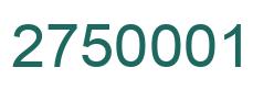 Number 2750001 green image