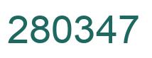 Number 280347 green image