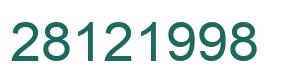 Number 28121998 green image