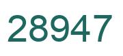 Number 28947 green image
