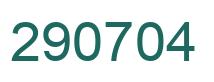 Number 290704 green image