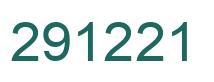 Number 291221 green image