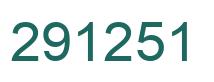Number 291251 green image