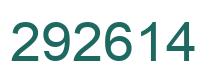 Number 292614 green image