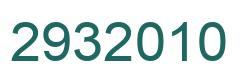Number 2932010 green image