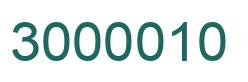 Number 3000010 green image