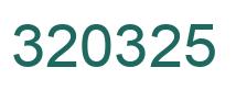 Number 320325 green image