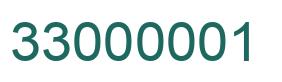 Number 33000001 green image