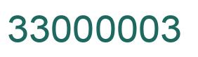 Number 33000003 green image