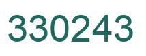 Number 330243 green image
