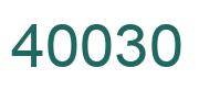 Number 40030 green image