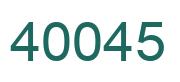 Number 40045 green image